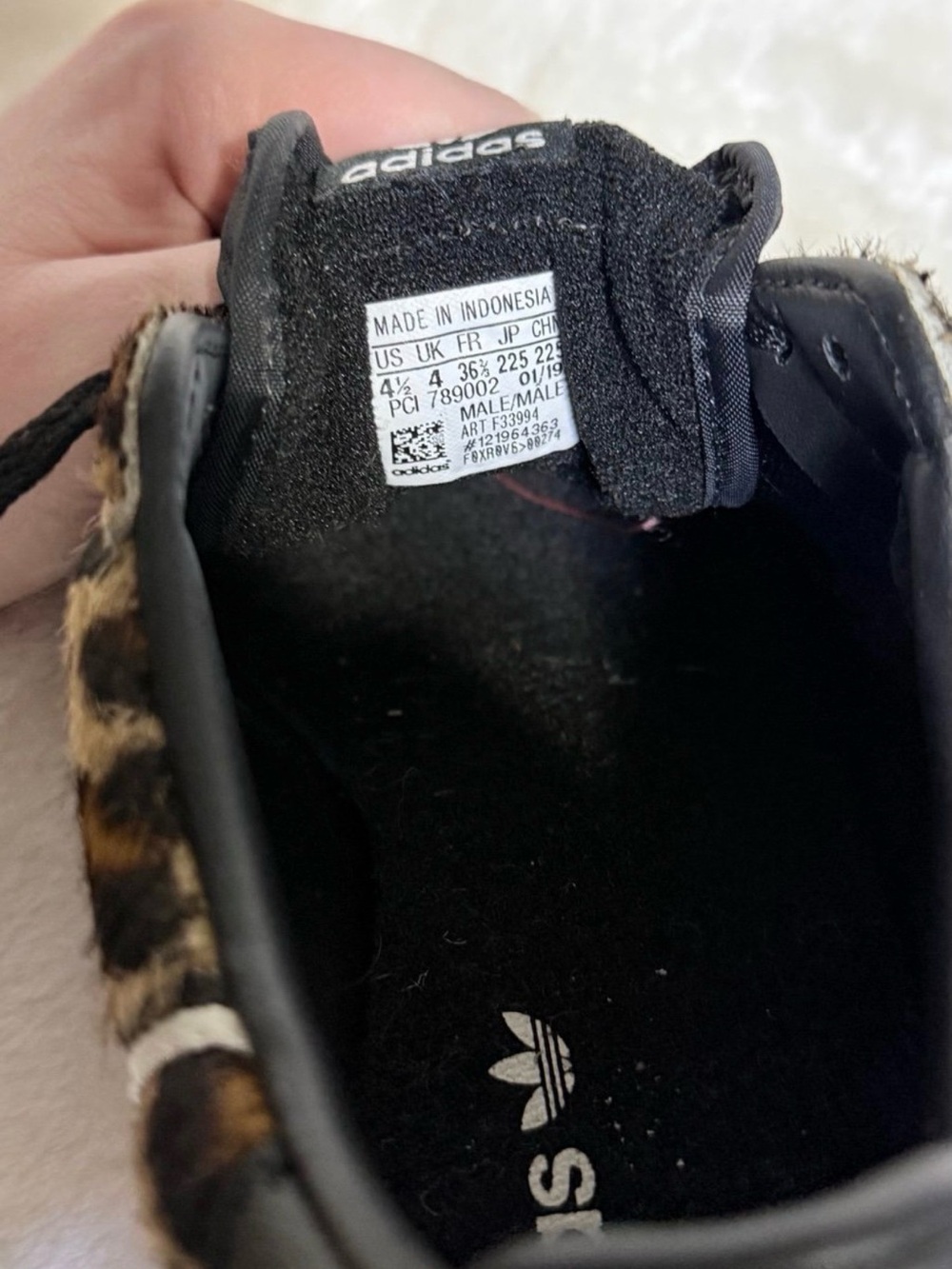 adidas Leopard-Print Low Tops in Black & Brown - Picture 6 of 7